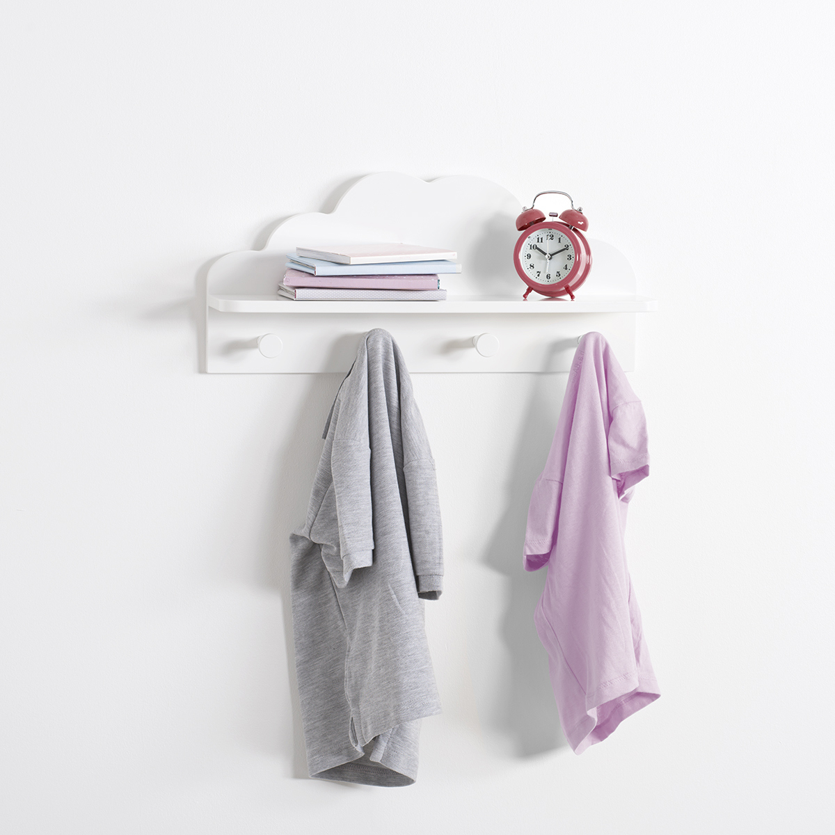 Kids coat hook "Cloud" White, 4 hooks
