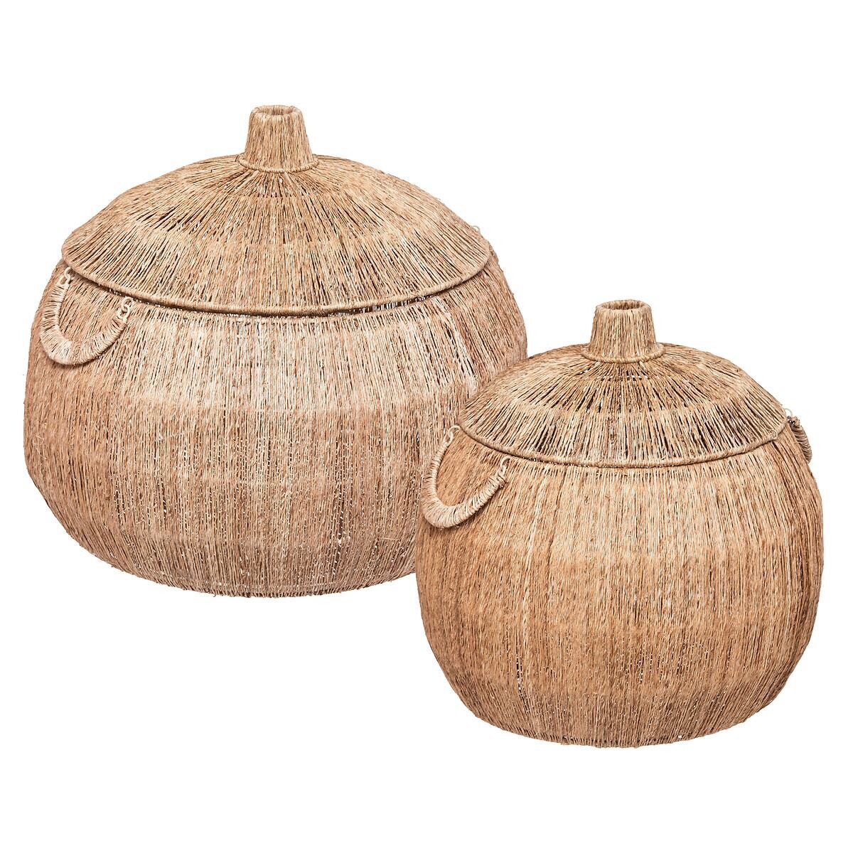 Set of 2 round baskets "Balaya" Jute, D.44/54 cm