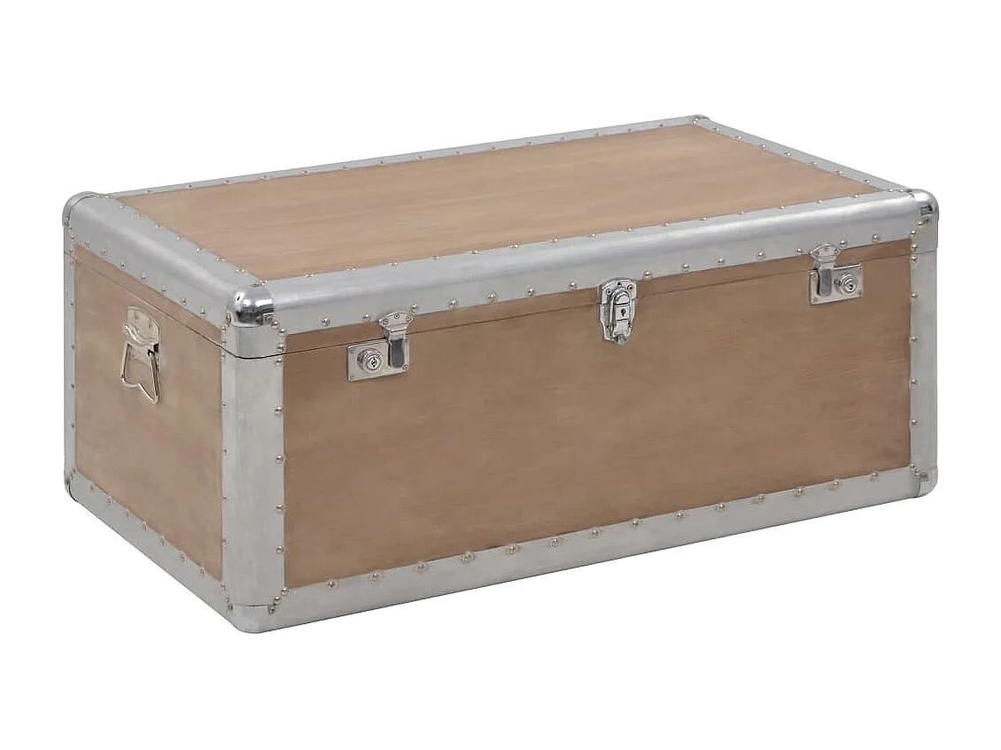 Boîte de rangement Bois de sapin massif 91x52x40 cm Marron