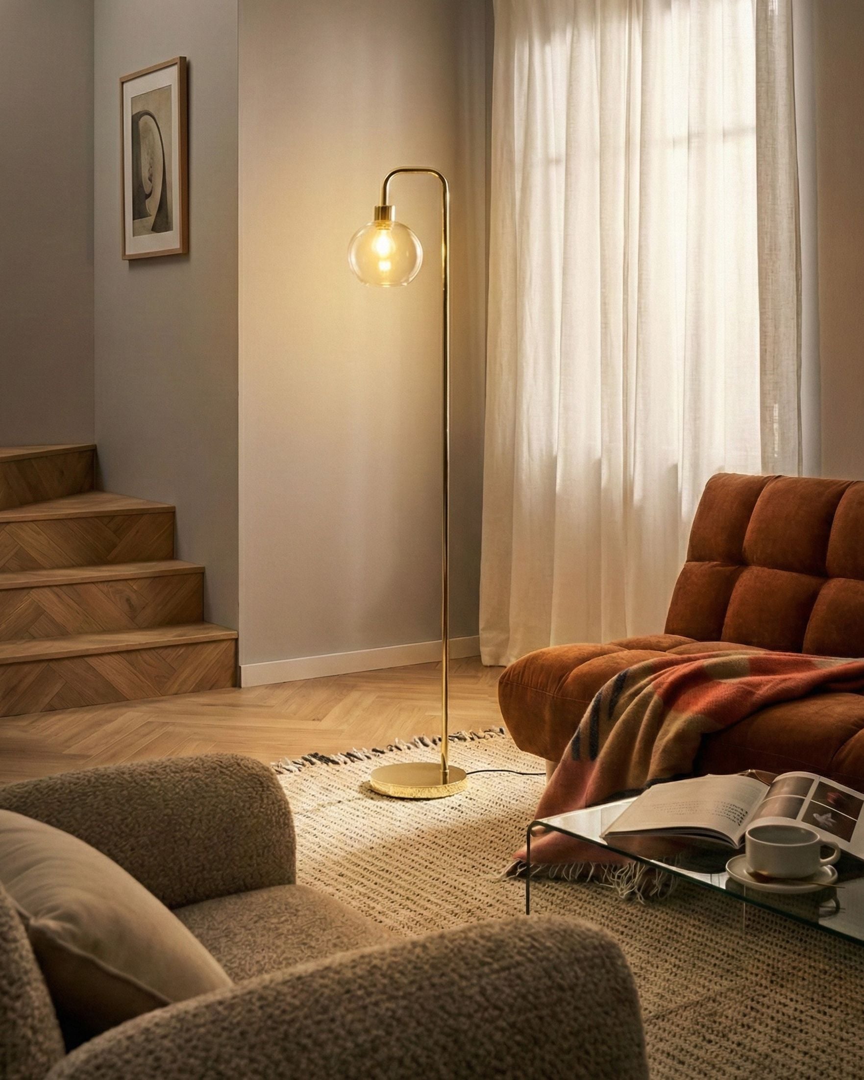 Floor Lamp OKAVANGO Metal Gold