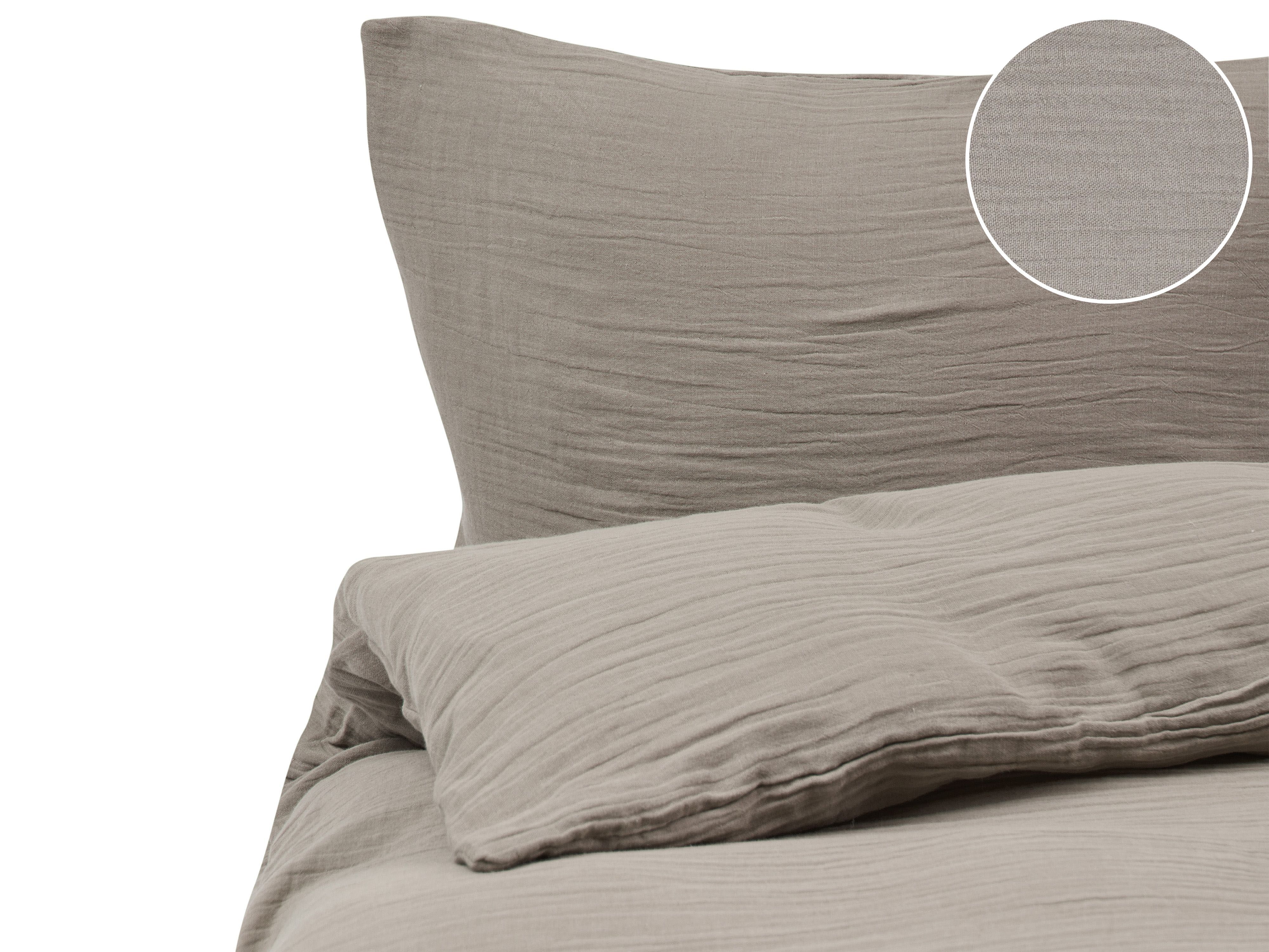 Duvet Cover Set SUMNER Muslin 220 x 240 cm Taupe