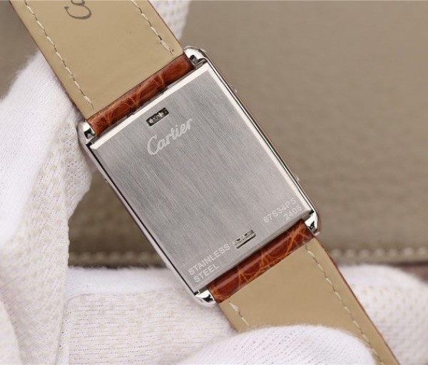 Replica Cartier Tank Reversible White Dial Leather Strap - Top club