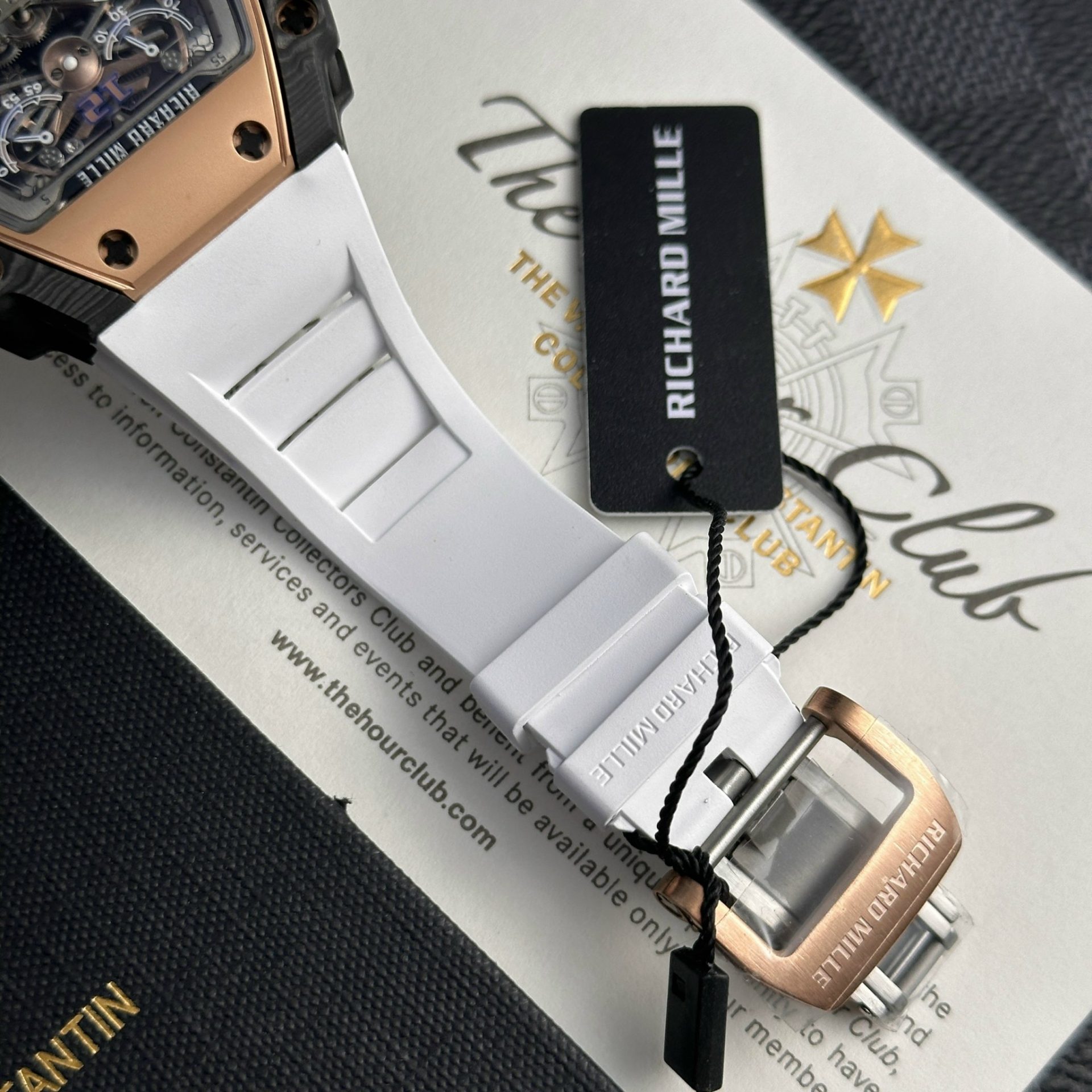 Richard Mille RM21-01 Tourbillon Replica Highest Quality White Rubber Strap 45mm - Top club