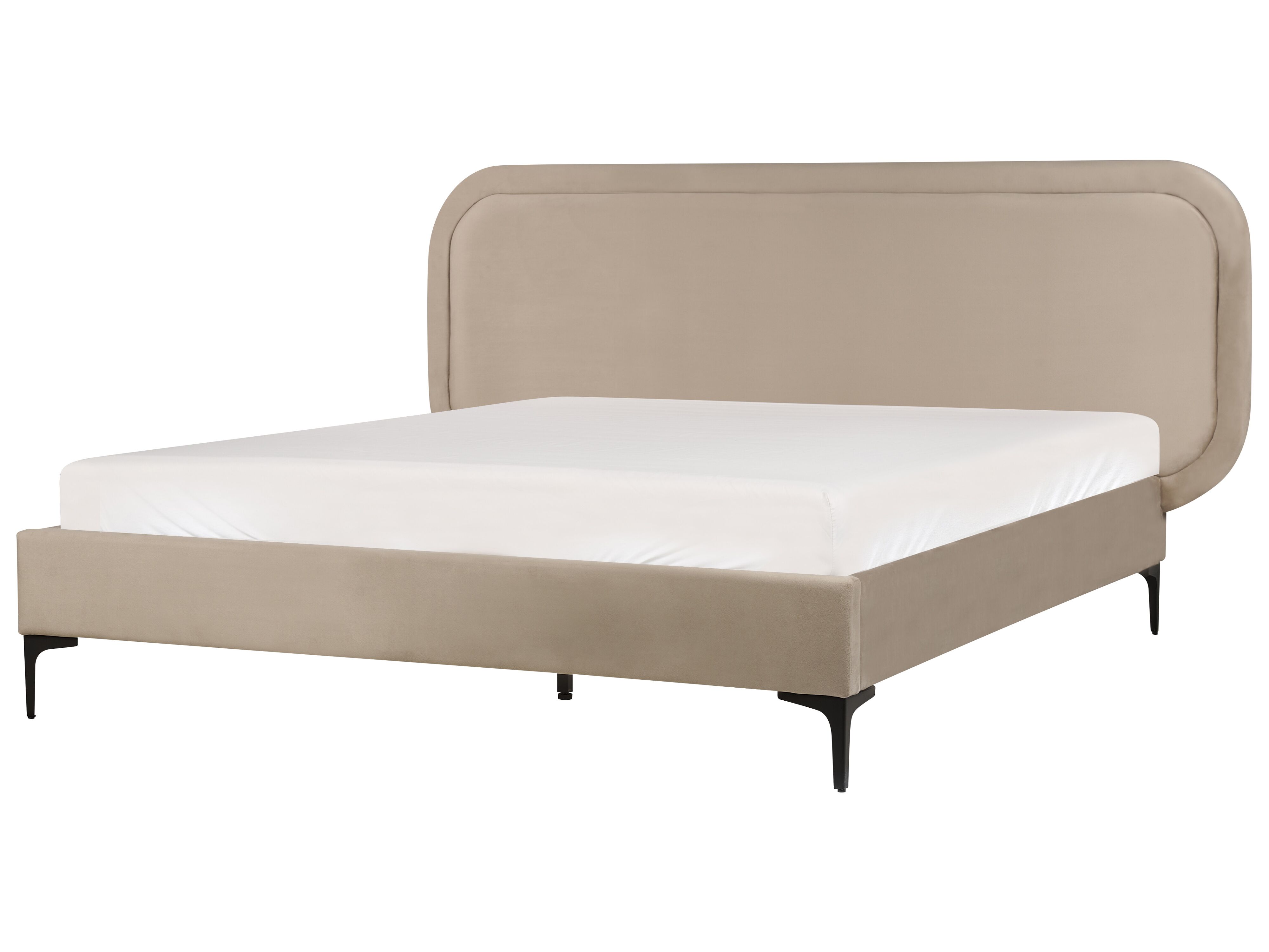 Bed Velvet SUZETTE 140 x 200 cm (EU Double) Beige