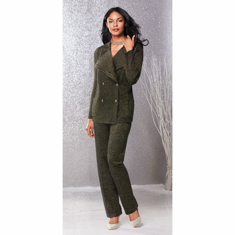 Aleyna 2-Piece Women's Sweater Set with Blazer-Style Jacket - MIDNIGHT VELVET CATALOG