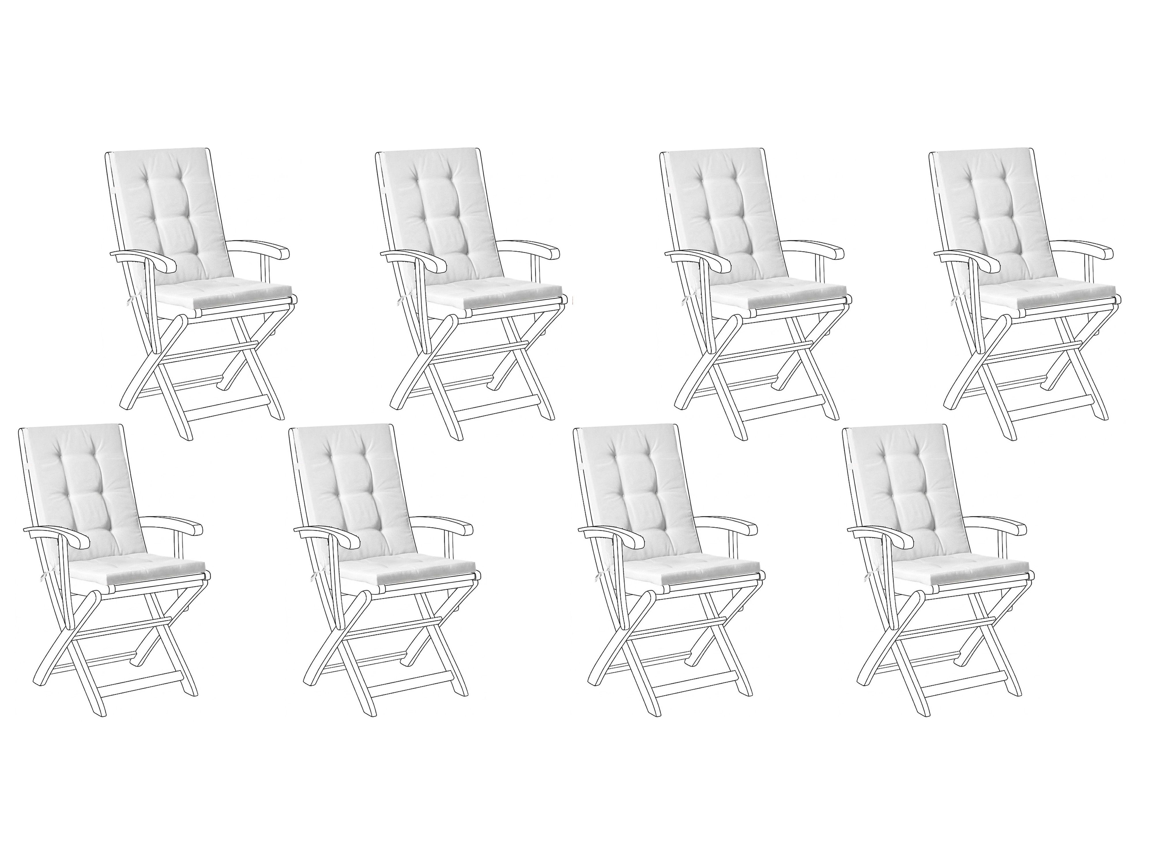 Set of 8 Back/Seat Cushions MAUI PREMIUM Off-White