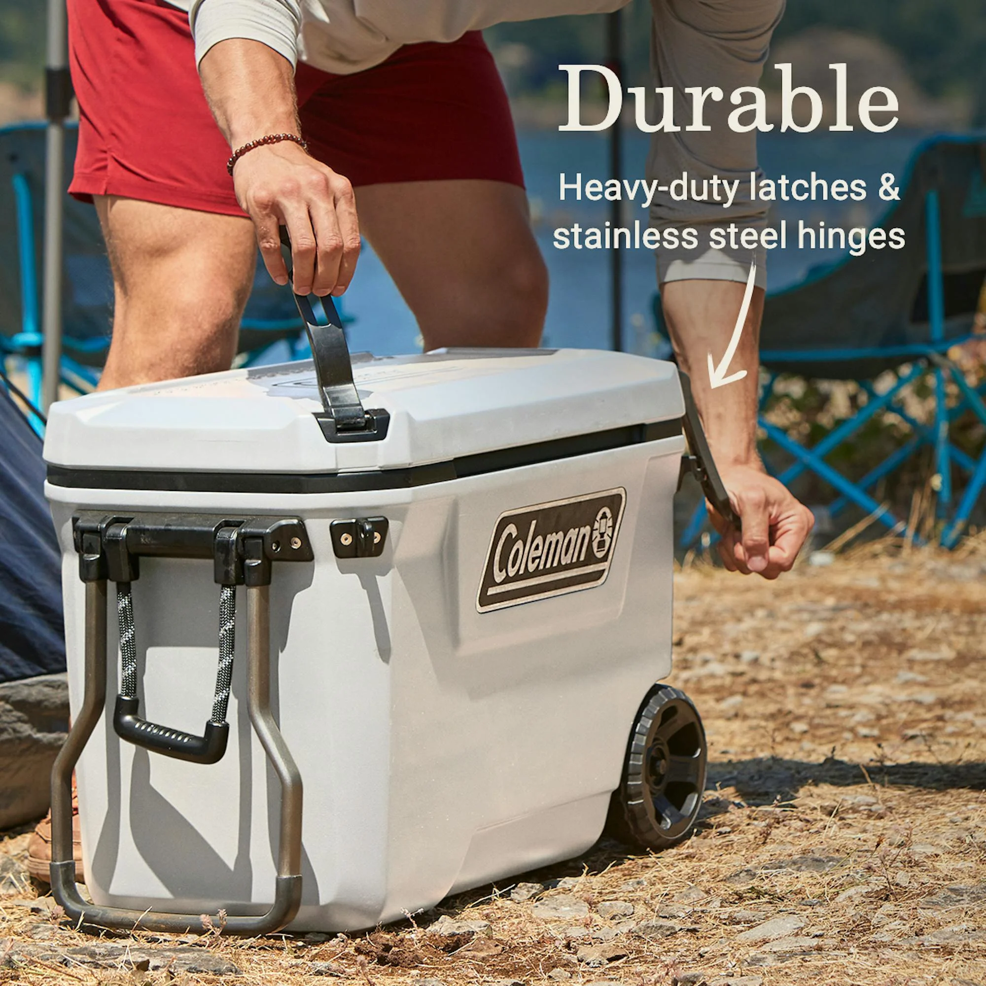 Coleman Convoy Series 65-Quart Hard Cooler with Wheels, up to 48 Cans, Brown Walnut Color - Image 18