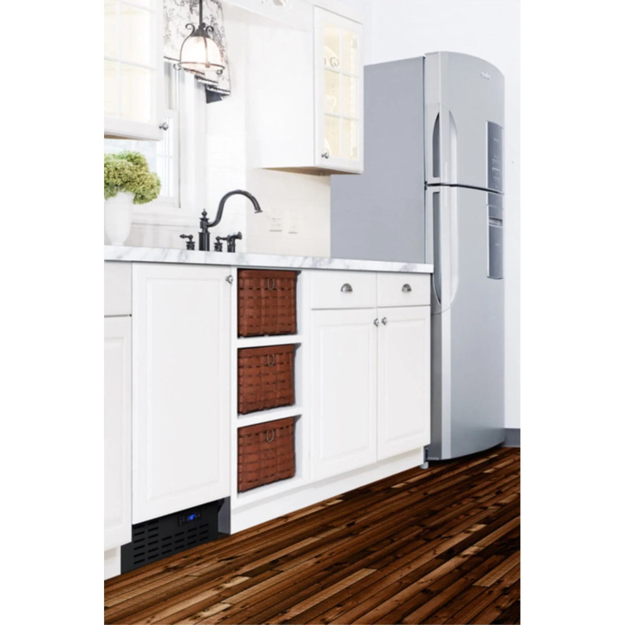18 in Wide Frost-Free Freezer, Black, Built-In or Freestanding