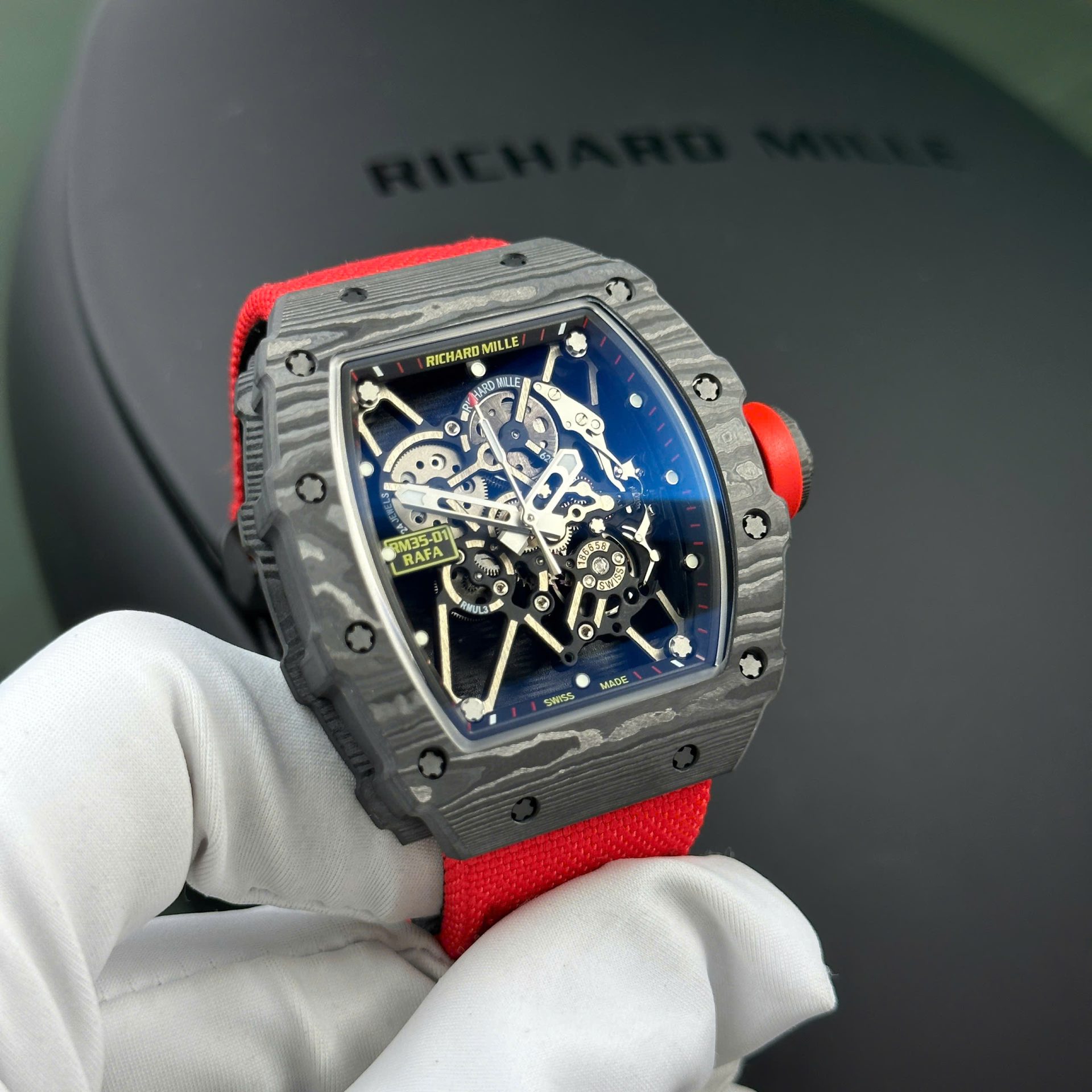 Richard Mille Replica Watches RM35-01 Rafael Nadal Carbon NTPT BBF Factory 44,5x50mm - Top club