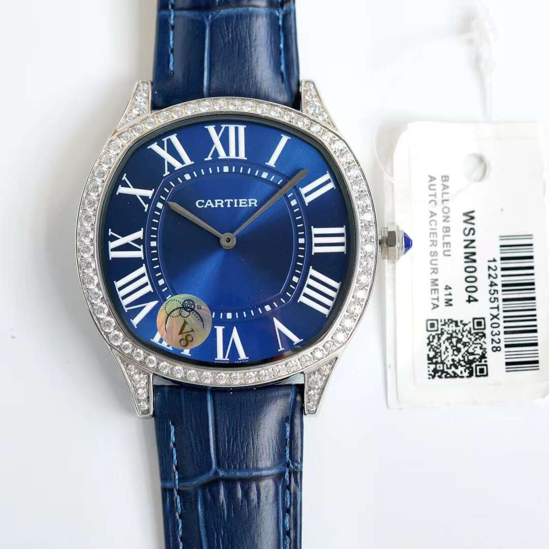 Cartier - Drive de Cartier diamonds in white gold - 40mm smooth(1:1 replica) - Elite Watch Atelier