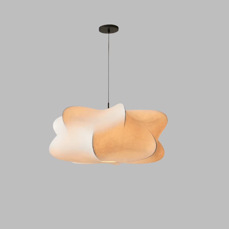 Japanse Zijde Hanglamp - Minimalistische Elegant met Wabi Sabi Ontwerp - Timeless Japanese Aesthetic for Modern Interiors