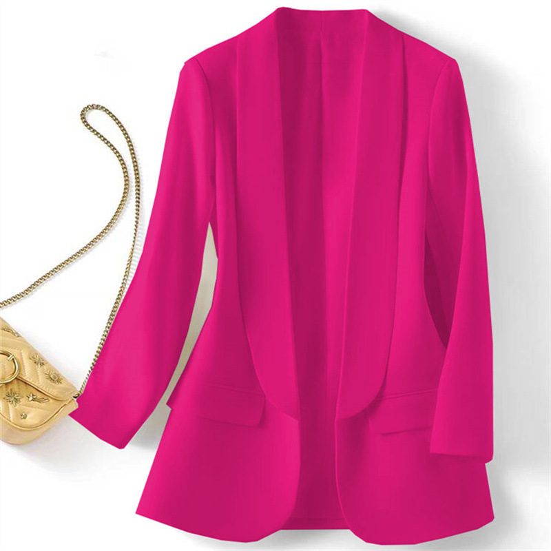 Popular on Amazon for foreign trade: Spring and autumn elegant commuter solid color lapel long-sleeve blazer, Korean style jacket for women