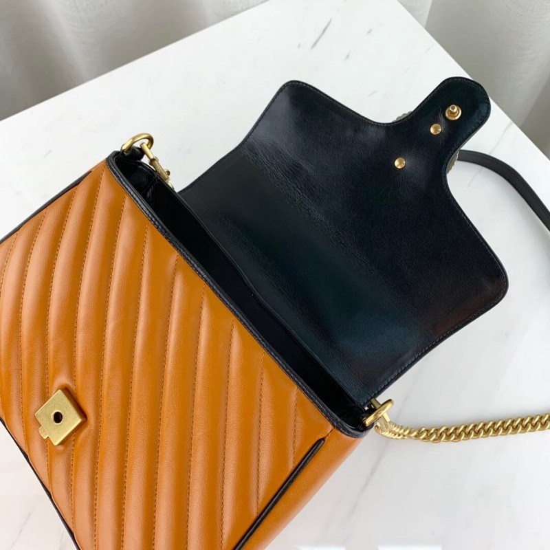 Replica Gucci Gg Marmont Small Top Handle Bag 498110 Cognac1:1High-quality replica