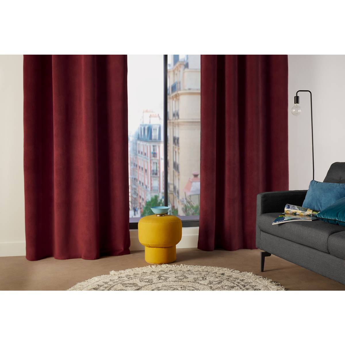 Curtain "Lilou Garnet Red, 140x260 cm