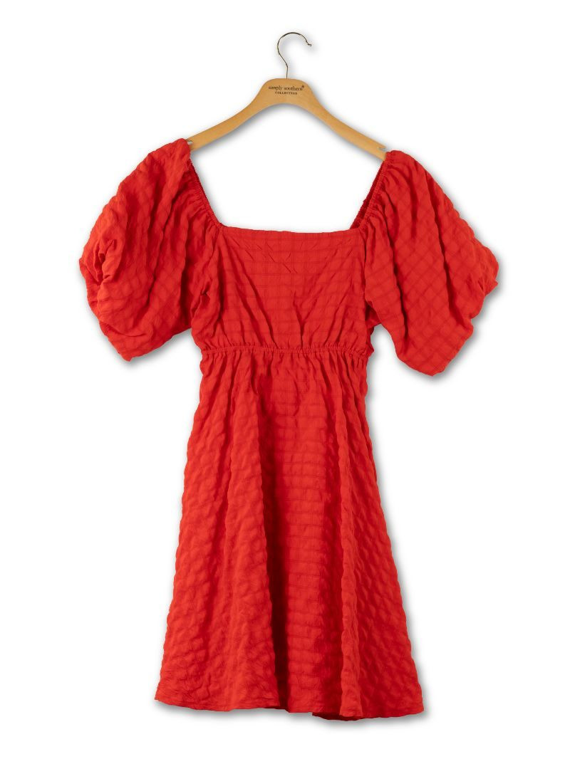 0126-DRS-TXT-PUFF-RD - Simply Southern Outlet