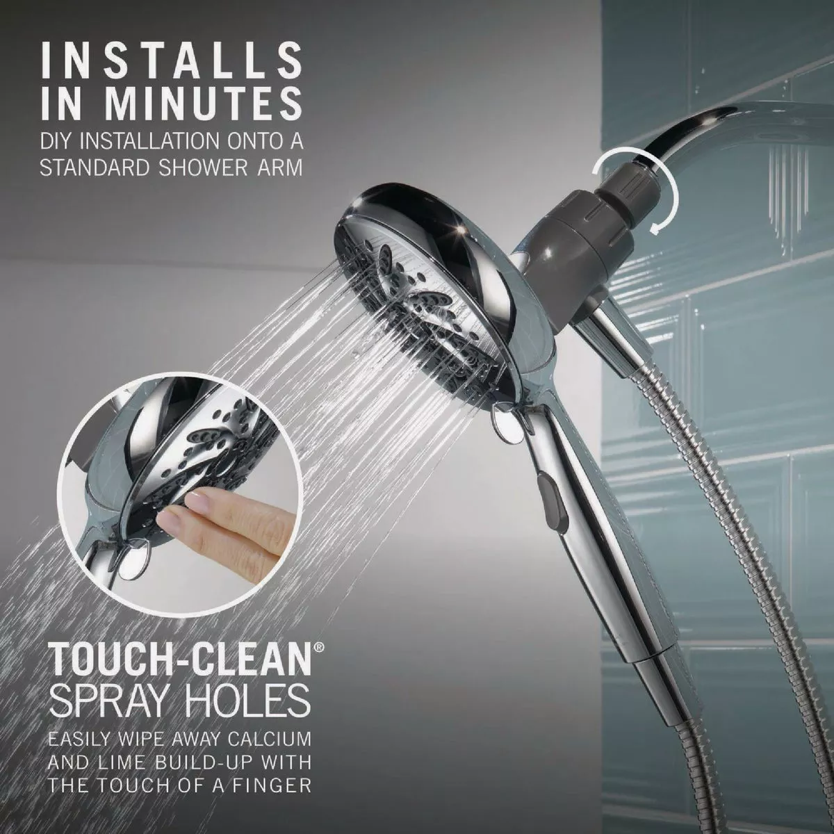 Delta SureDock 6-Spray 1.75 GPM Magnetic Hand Shower, Chrome