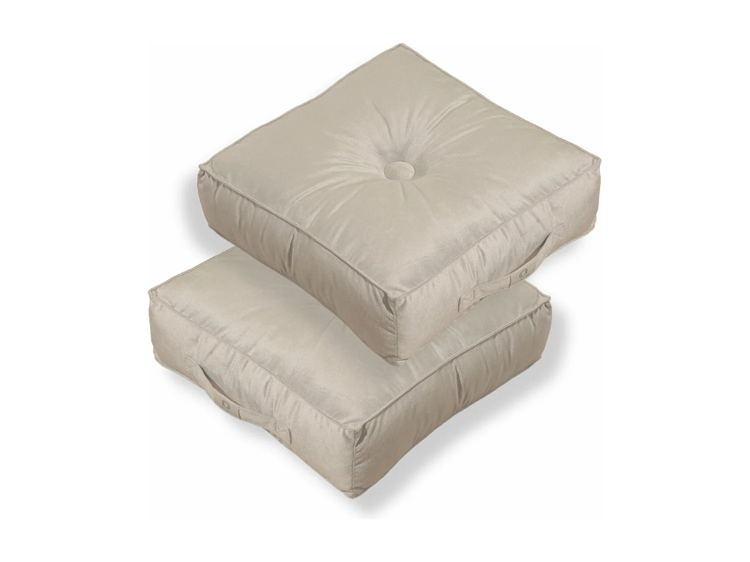 Pouf en velours 40 x 40 x 14 cm ensemble de 2 - gris clair