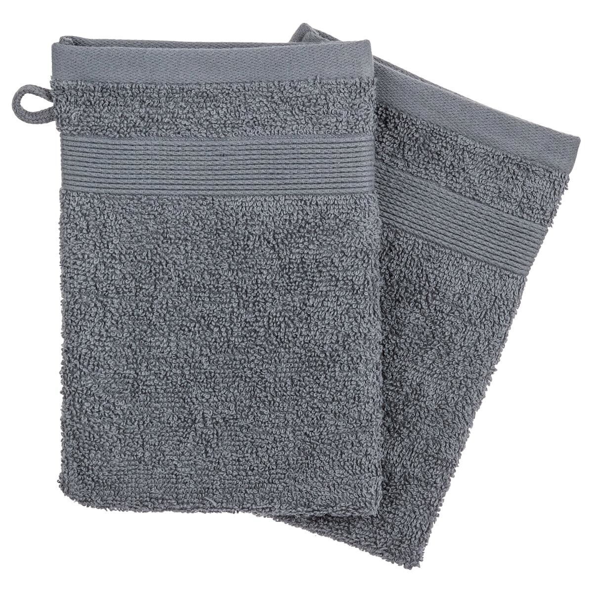 Set of 2 flannels Grey, 15x21 cm