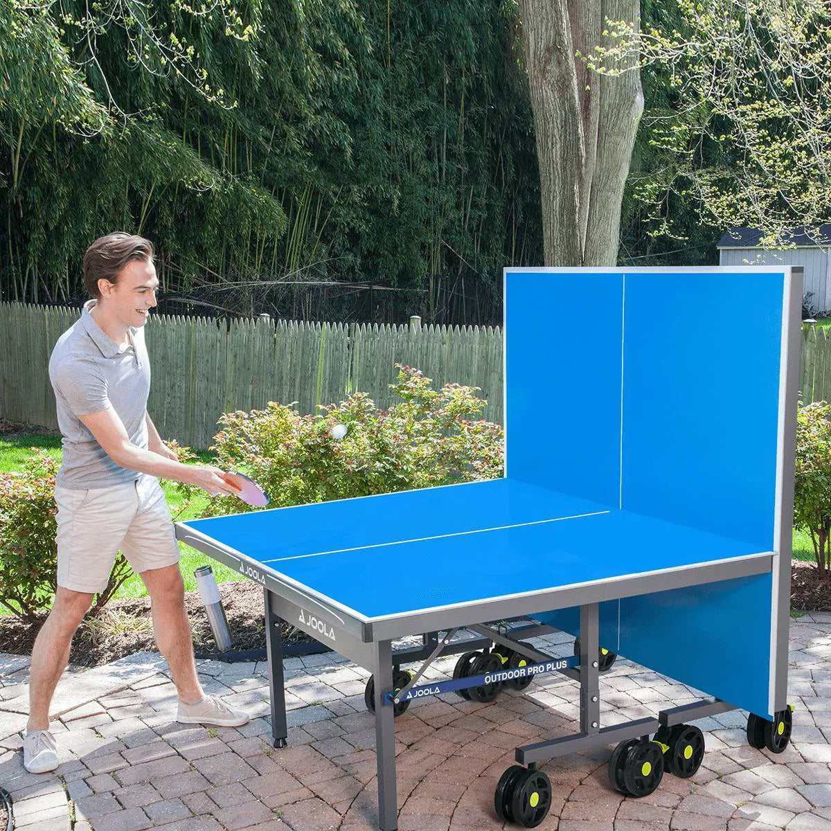 JOOLA Nova Pro Plus Outdoor Table Tennis Table with Weatherproof Net, 95 ft, Foldable, Aluminum Surface