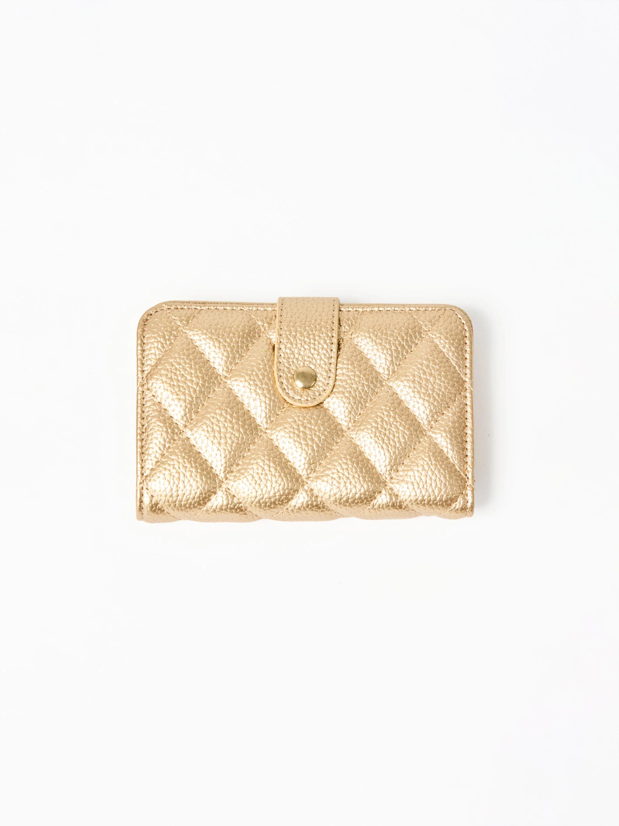 Essential Quilted Wallet | Champagne