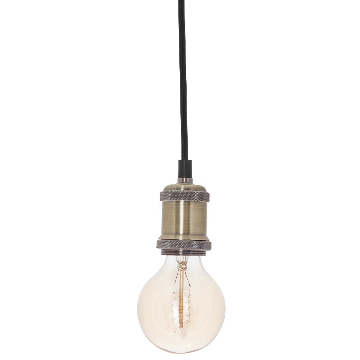 Metal suspension lamp Gilt, D.5 cm