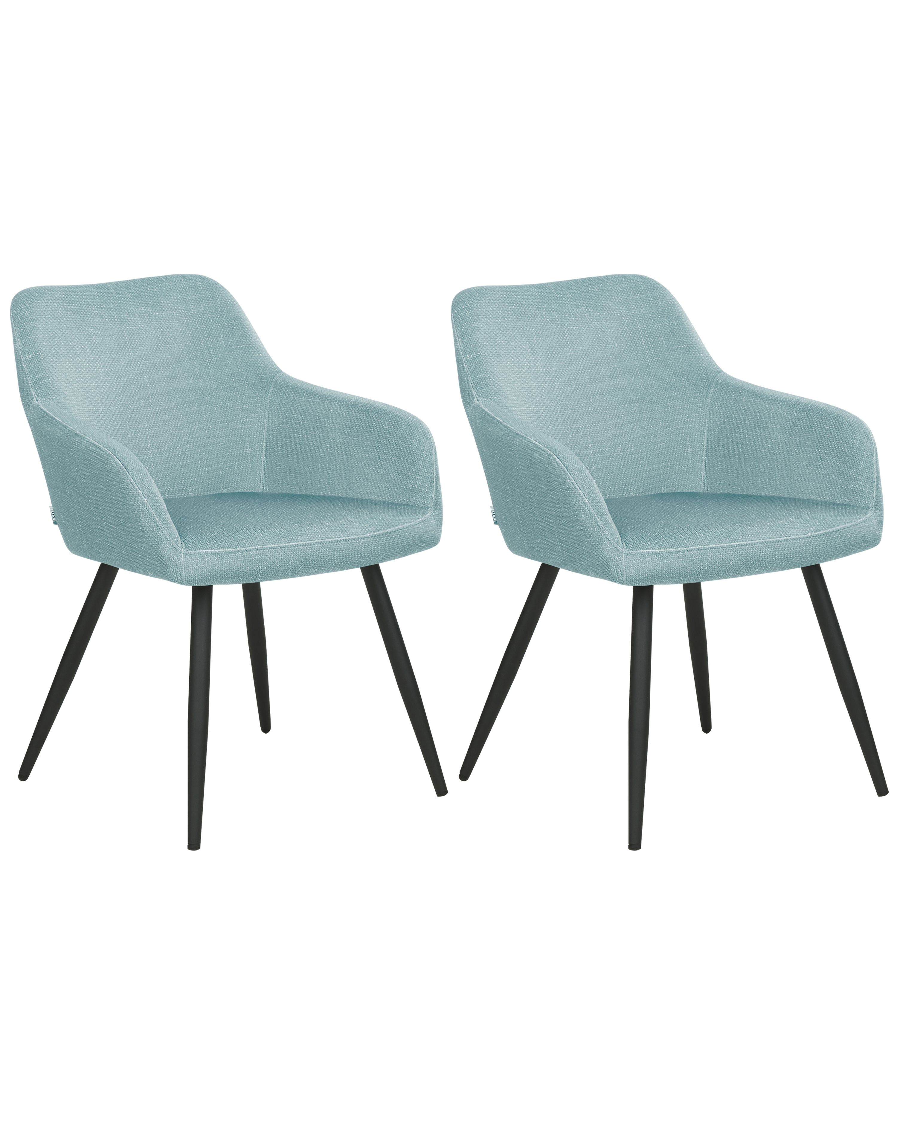 Set of 2 Dining Chairs CASMALIA Velvet Light Blue