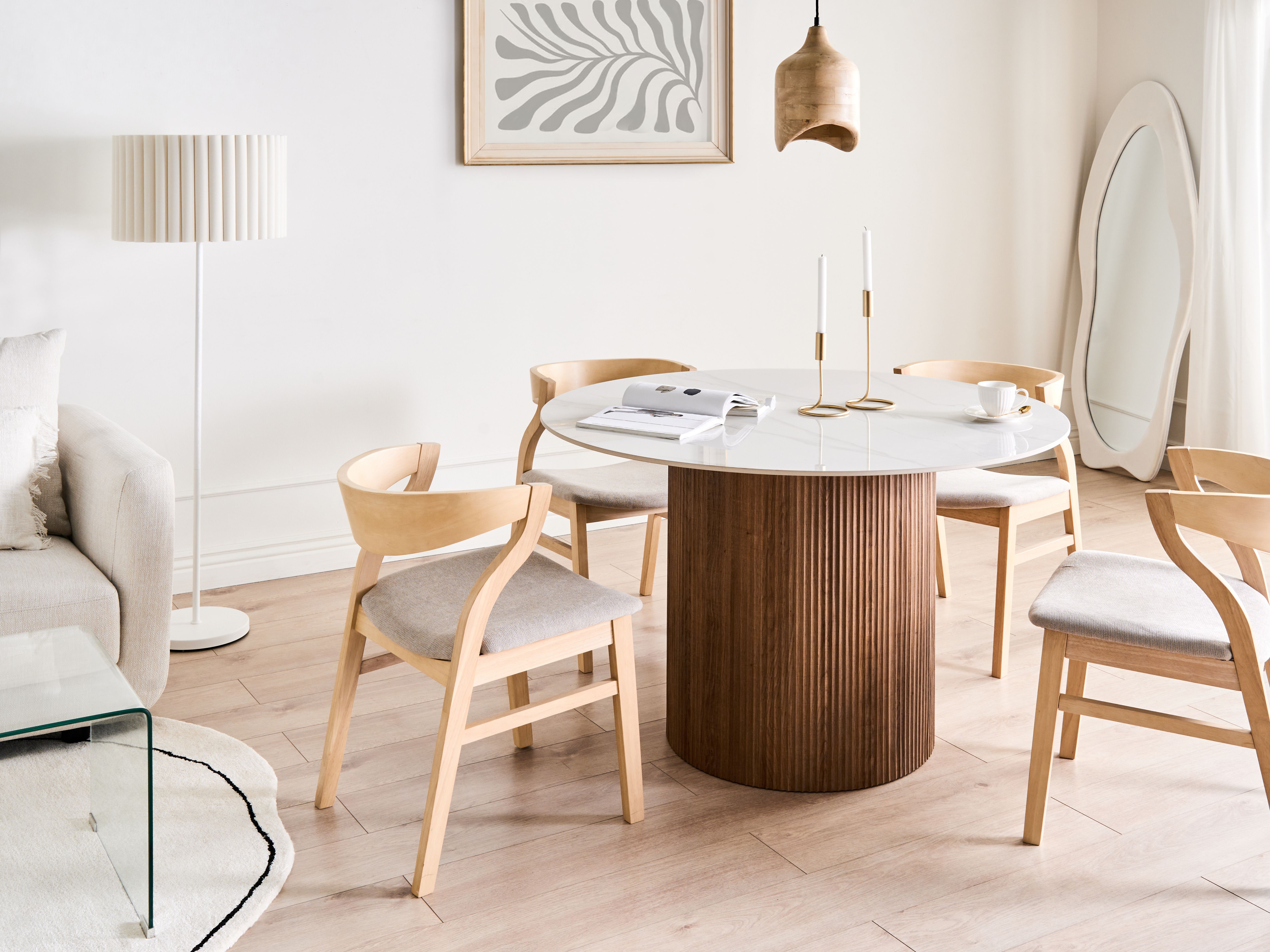 Dining Table ALBINA White Marble 120 cm 120 cm