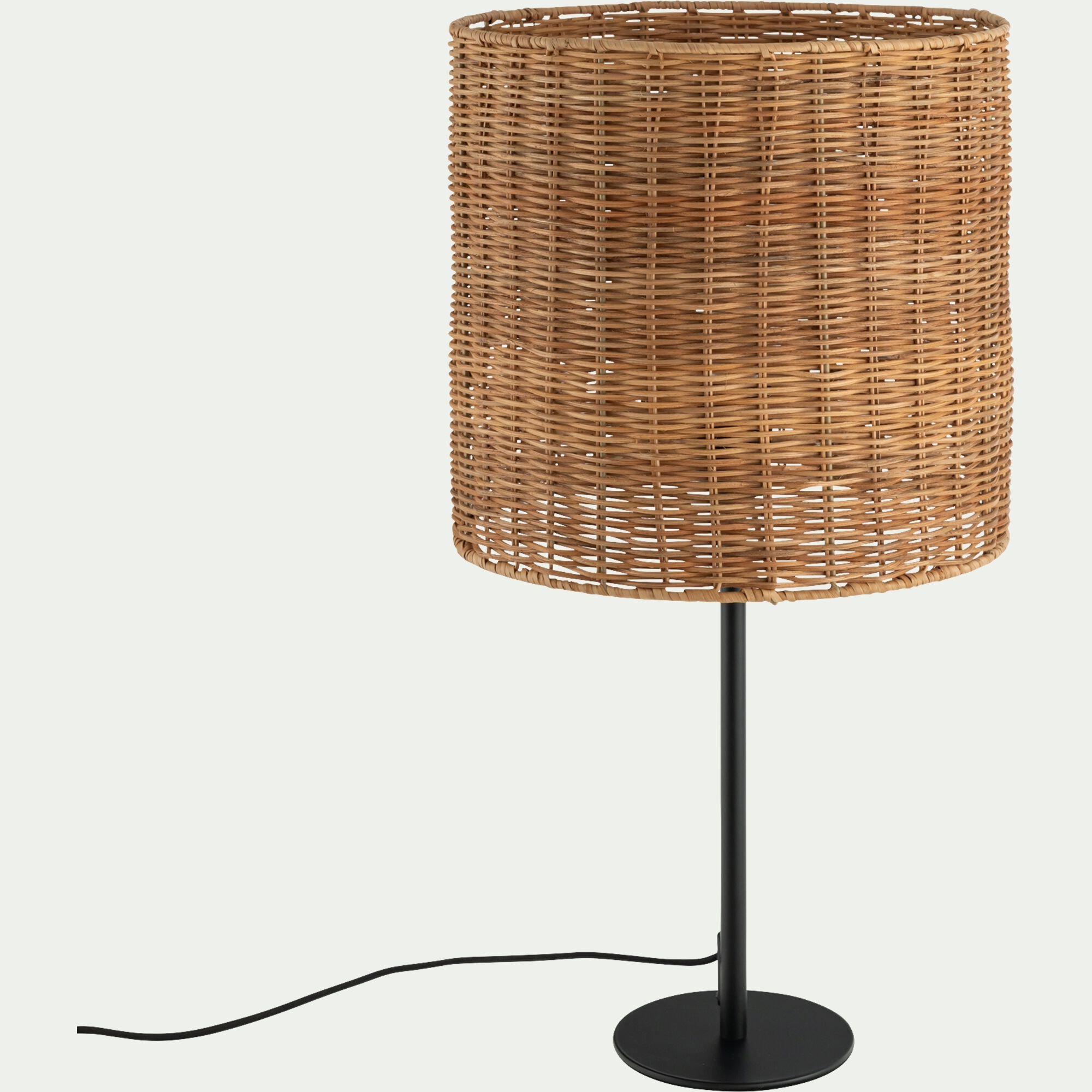 SOLANE - Abat-jour cylindrique en rotin H30cm - naturel