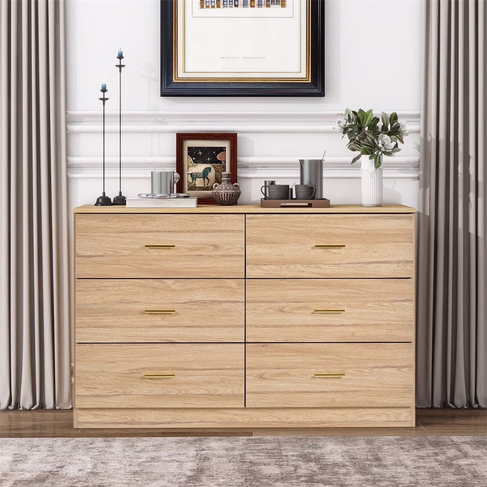 Kadyn White Chest of Drawer, 6 Double Drawer Dresser for Bedroom, Modern Storage Cabinet for Living Room, Dresser - Image 9