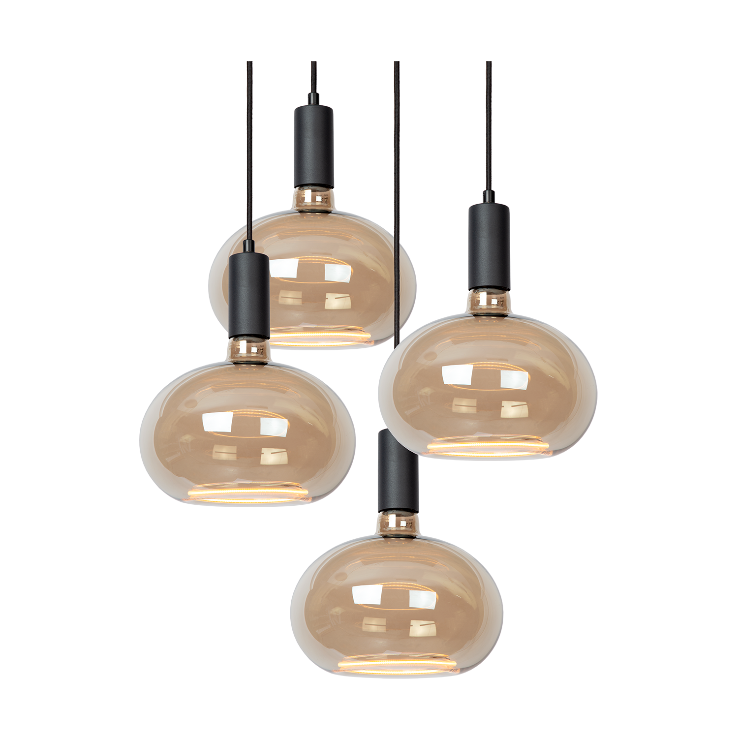 Atmooz Hanoi Hanglamp – 110x31x130cm – Zwart – Incl. 7 Floating Ovals
