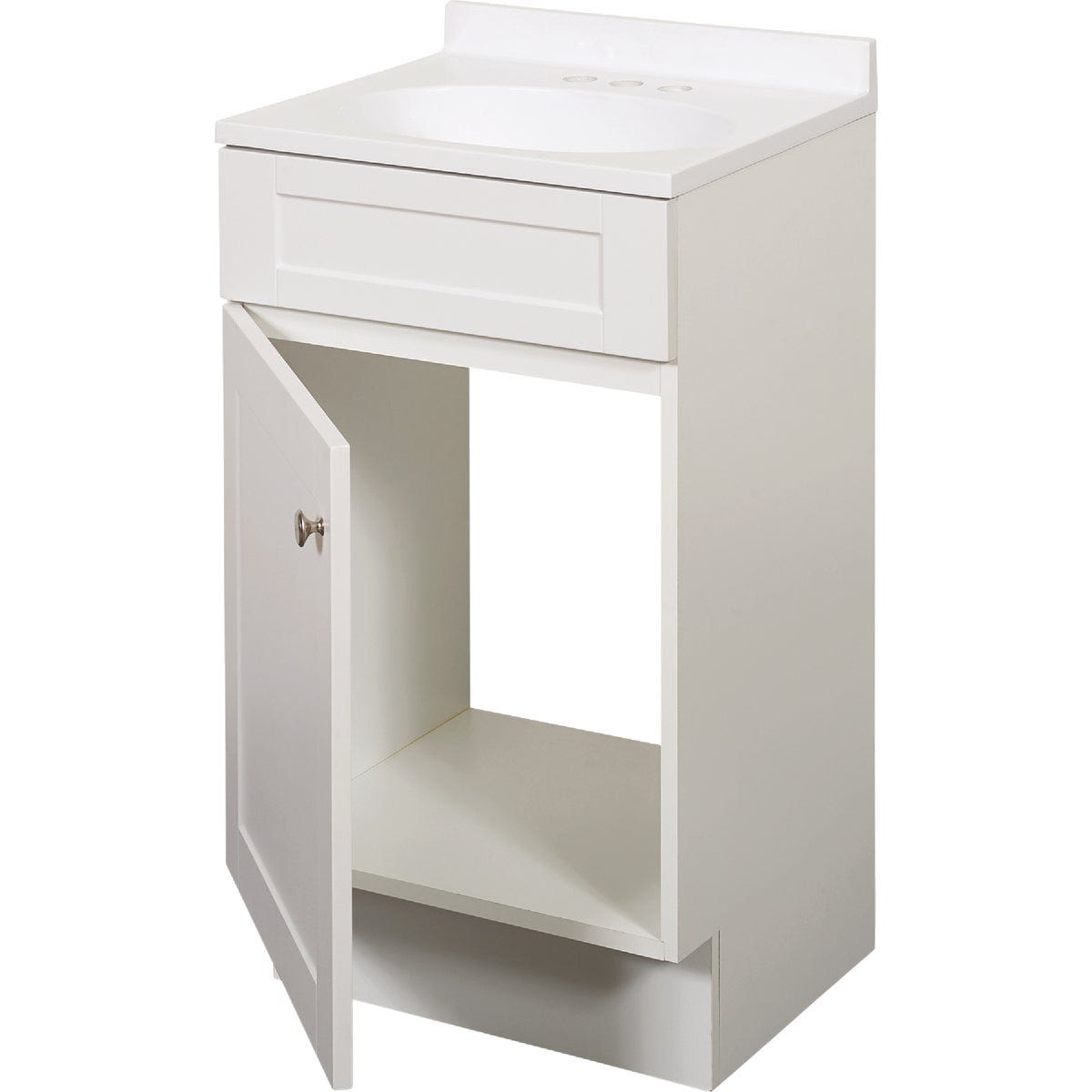 Zenith Zenna Home White 18 In. W x 35 In. H x 16 In. D Shaker Vanity with White Cultured Marble Top