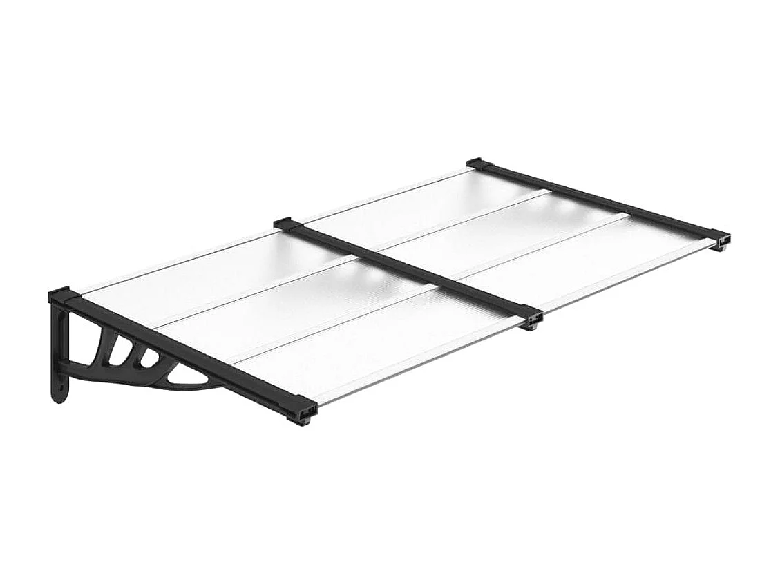 Auvent de porte Noir et transparent 152,5x90 cm Polycarbonate WVGQ1779