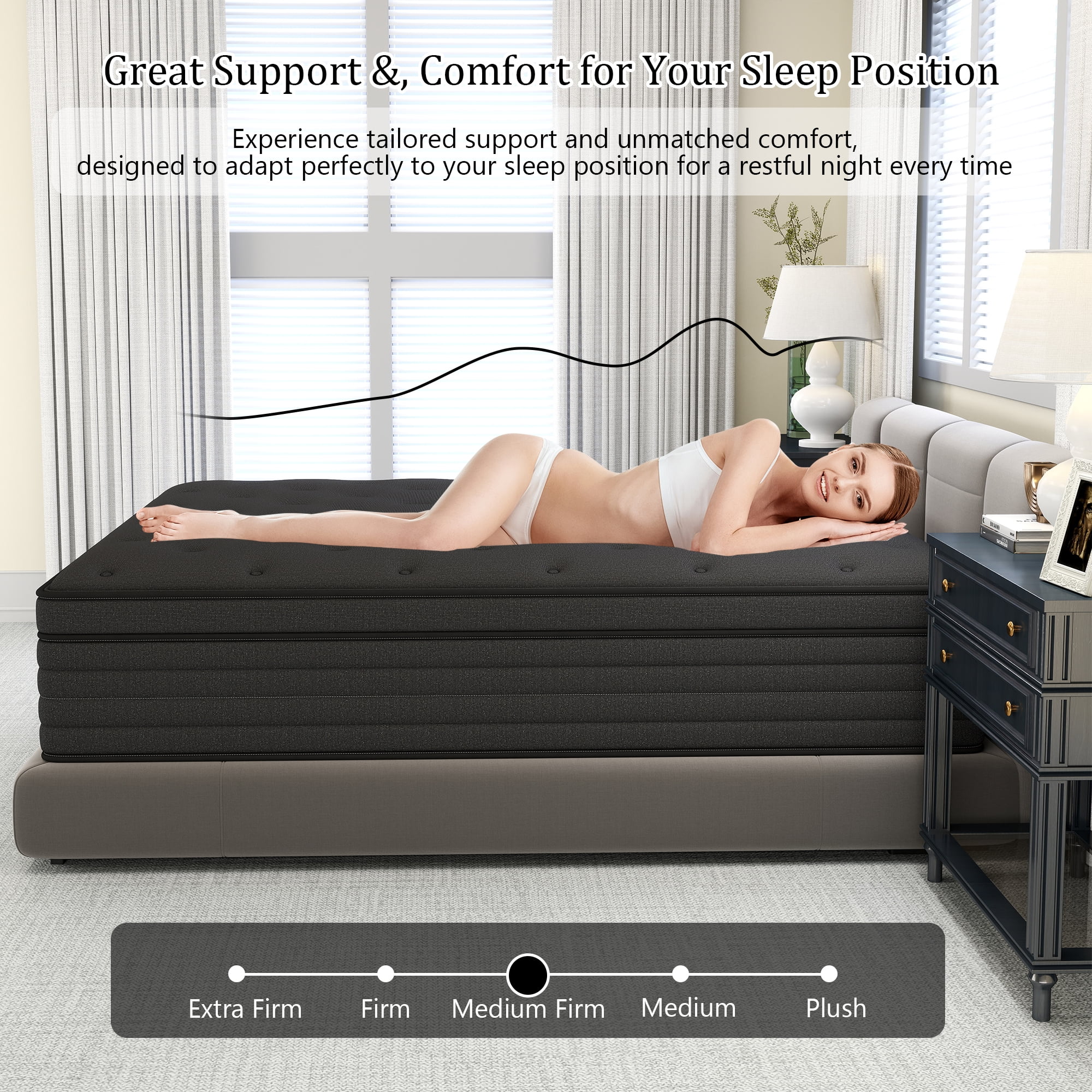 12 inch King Mattress,Hybrid Mattresses Medium Firm in a Box - Image 3