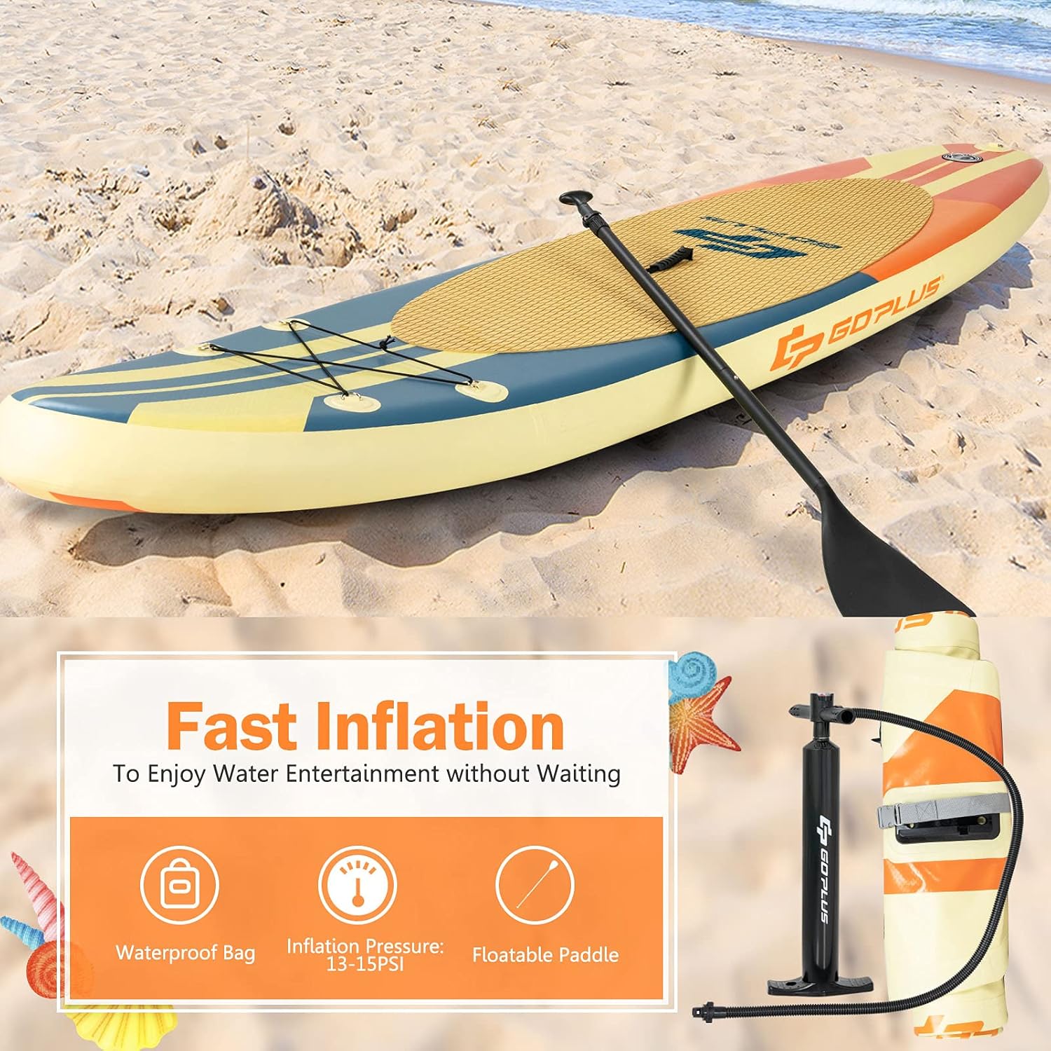 Goplus Inflatable Stand up Paddle Board, 10'/10.5'/11' SUP 6