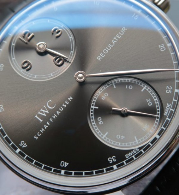 Replica IWC YLF Portuguese Regulateur Gray Dial Leather Strap A6498 - Top club