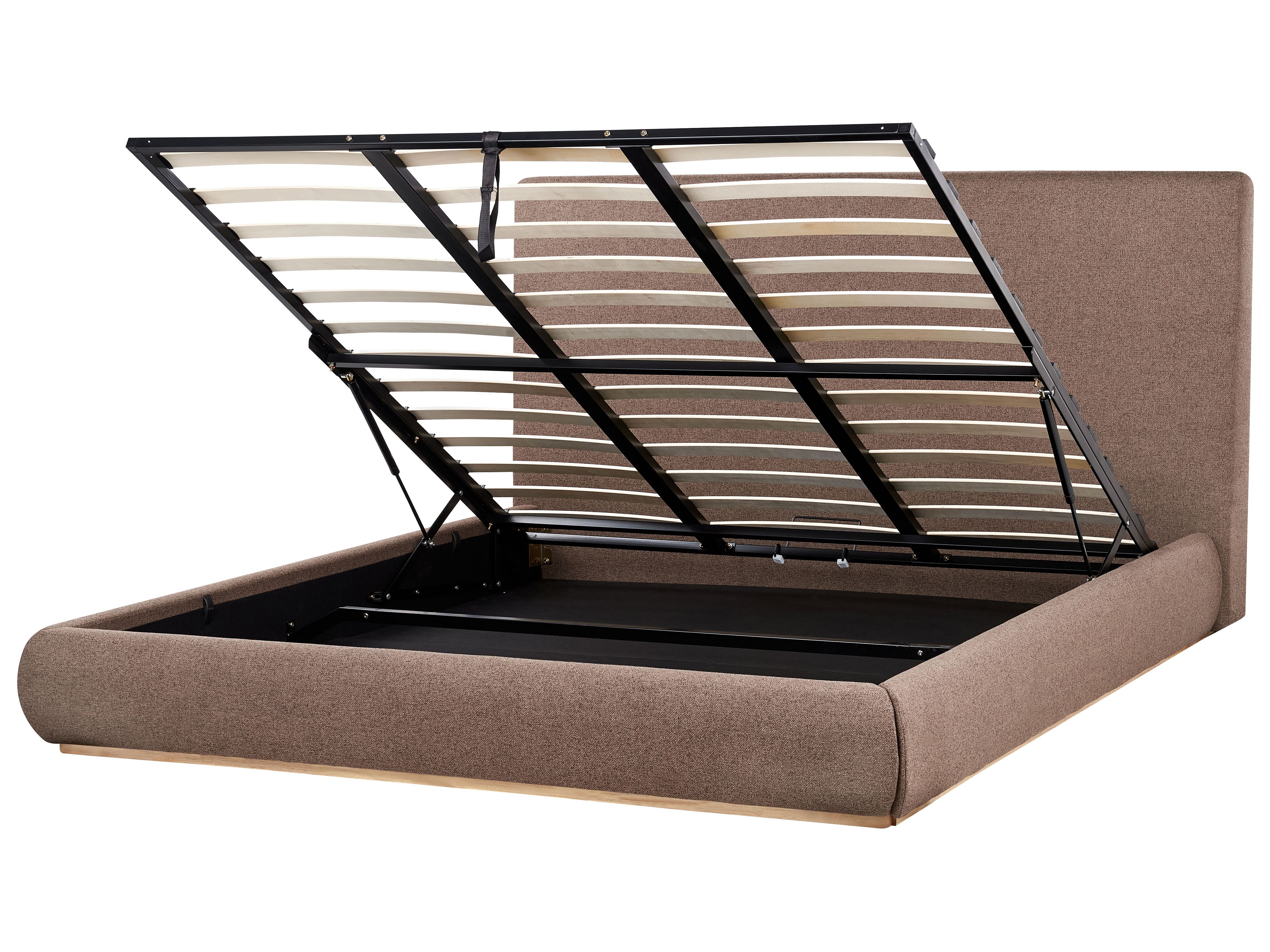 Ottoman Bed Fabric CAMPAGNE 180 x 200 cm (EU Super King) Dark Brown
