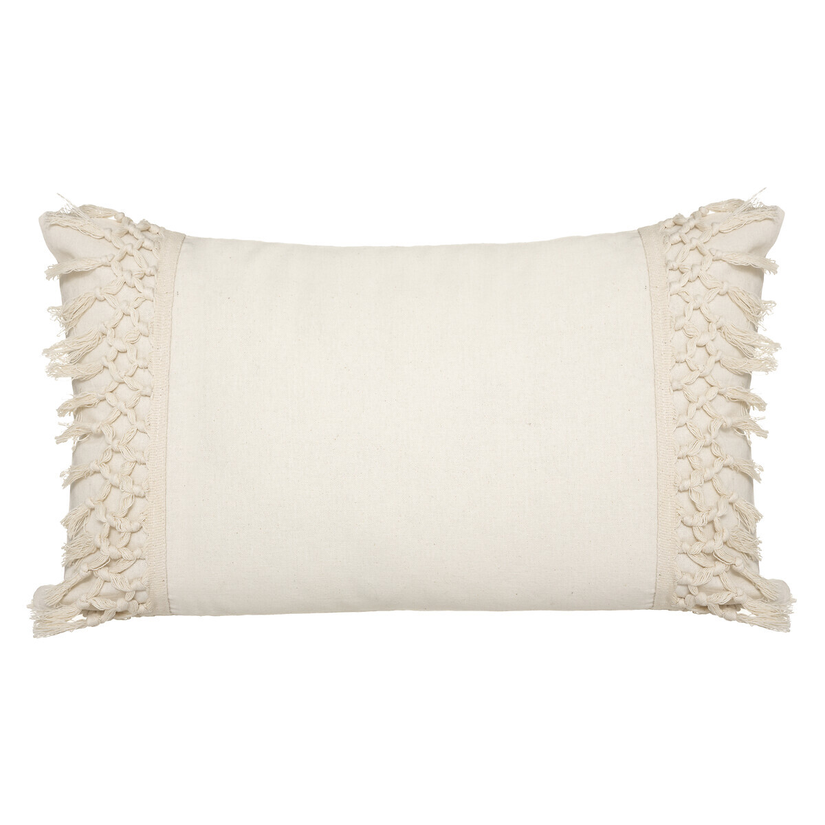 Macrame cushion Ivory white, 30x50 cm