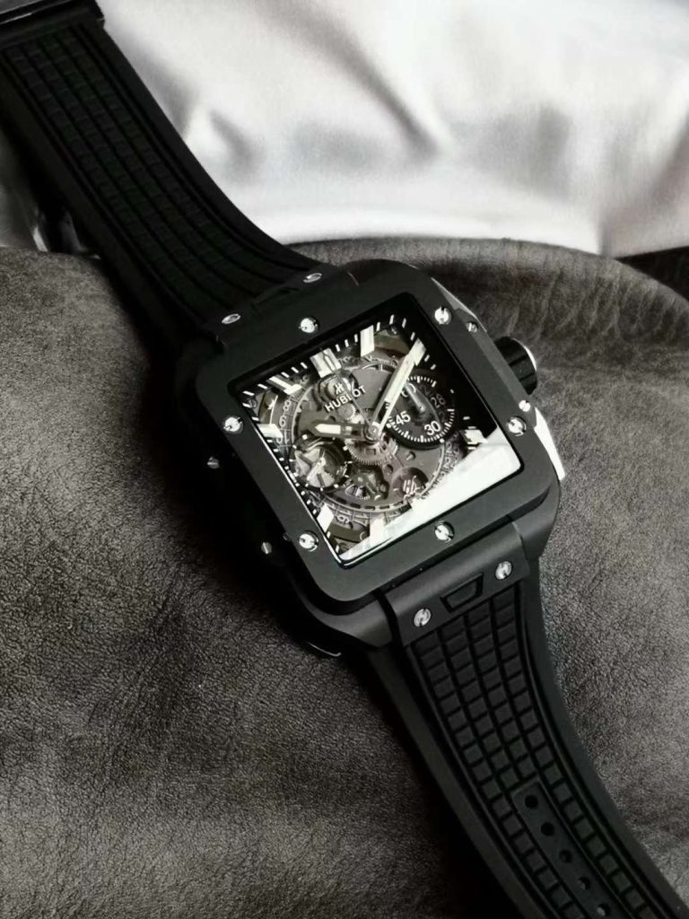 Hublot Replica 1:1 Watch Black Ceramic Square Bang Unico Chronograph 42mm - Top club