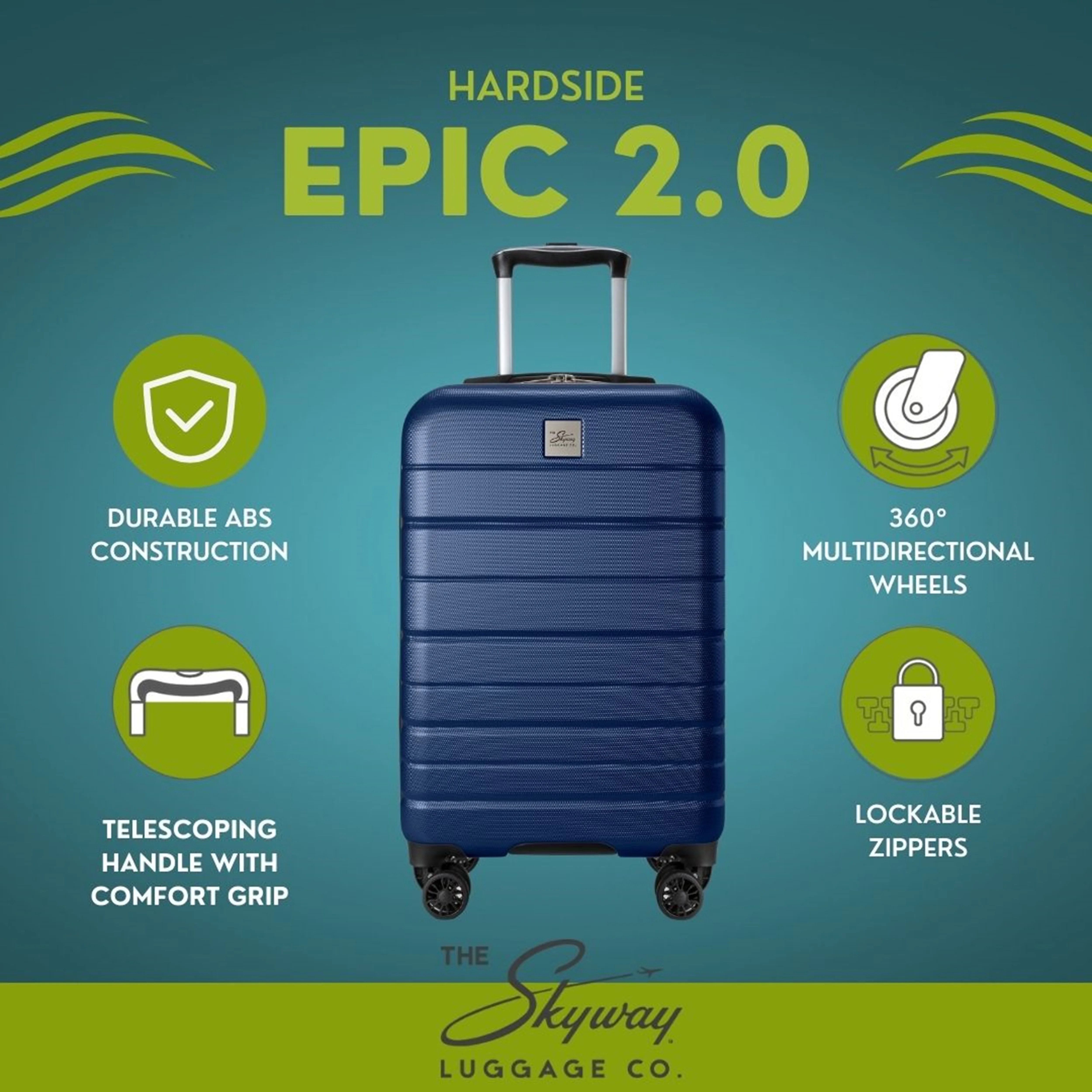 Skyway Luggage Epic 2.0 24" Hardside 8-Wheel Medium Check-In Spinner - Image 22