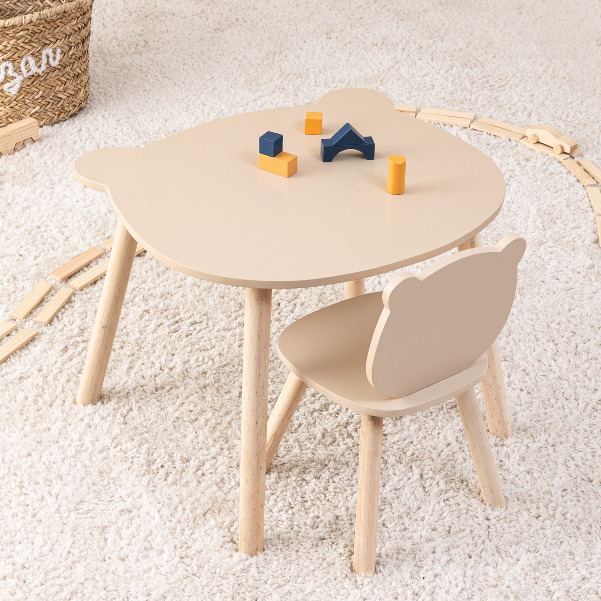 Children's table "Douceur" Beige, &Oslash; 60 cm