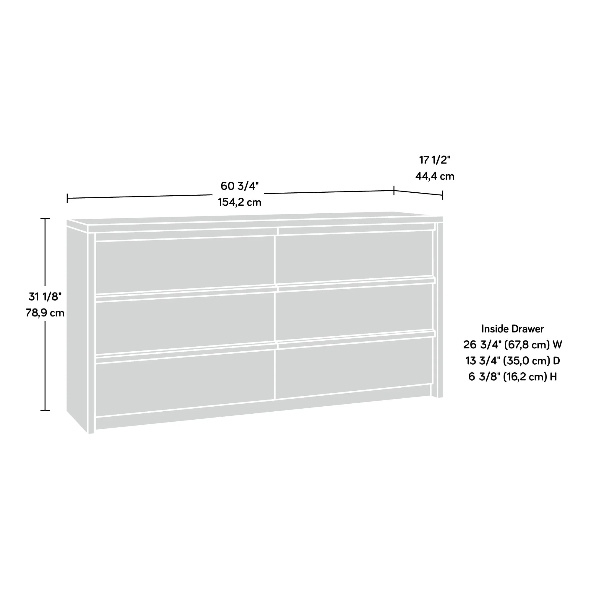 Better Homes and Gardens Montclair 6-Drawer Dresser, Vintage Walnut Finish - Image 10