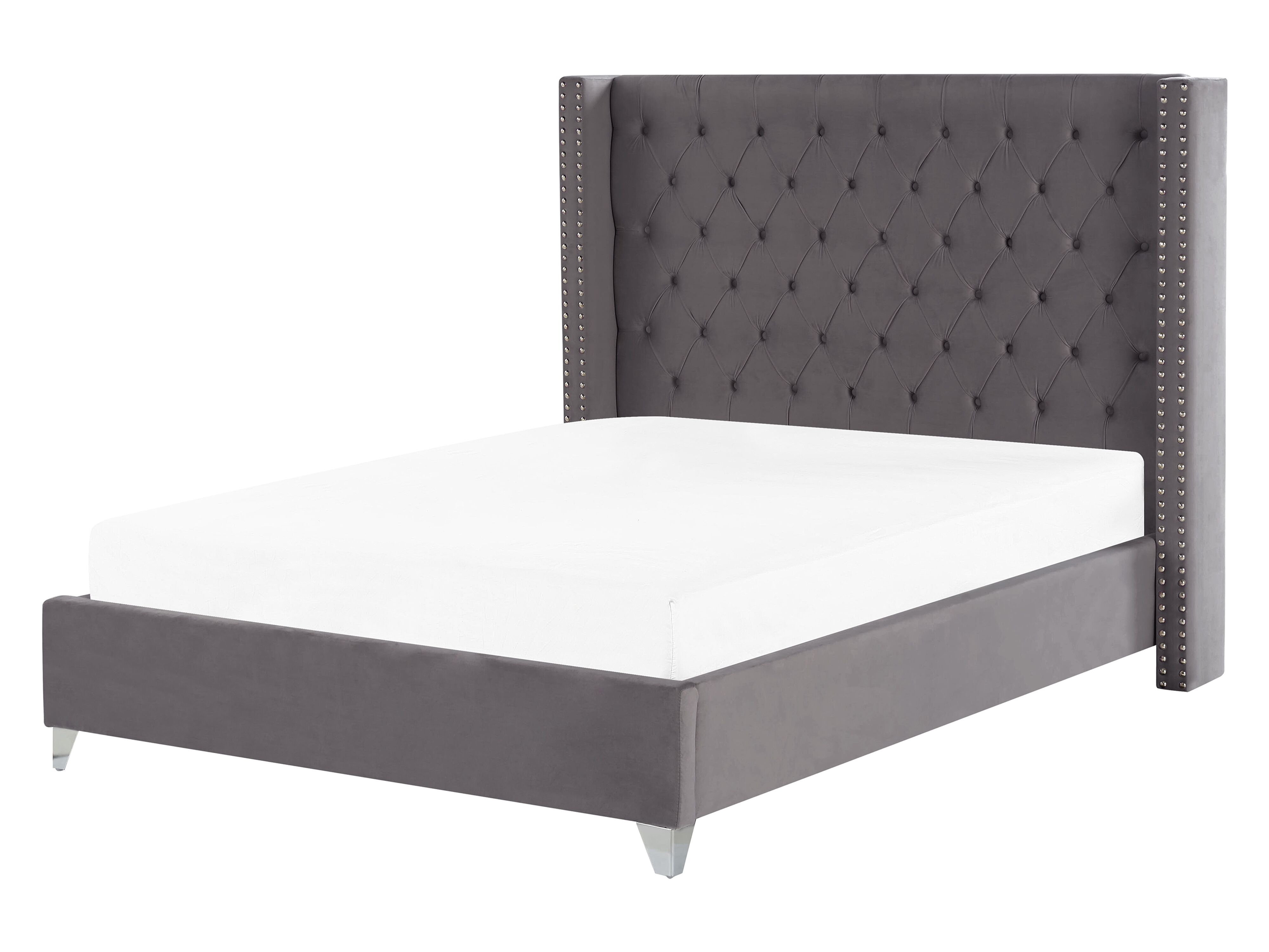Bed Velvet LUBBON 160 x 200 cm (EU King Size) Grey