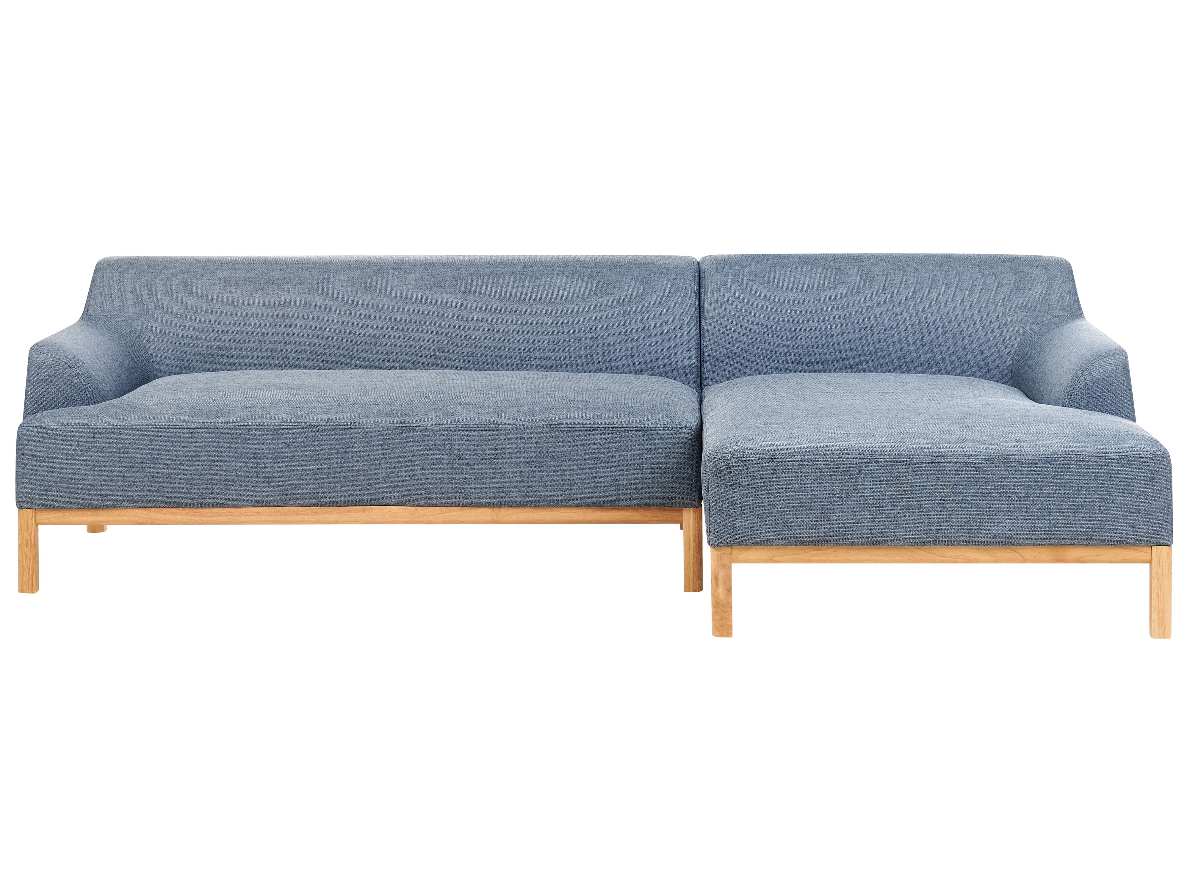 Corner Sofa 3 Seater SOSJO Fabric Blue Left Hand